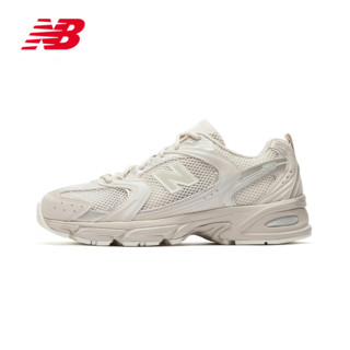 New Balance老爹鞋2021新款男女同款530系列MR530AA1（38.5 (脚长24cm)、浅奶茶色 MR530AA1）