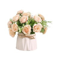 盛世泰堡 小清新玫瑰粉 带花瓶 18cm