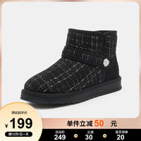 骆驼 CAMEL女鞋2021年冬季加绒保暖新款时尚靴子加厚小香风雪地靴女