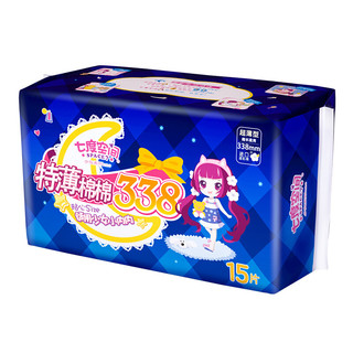 SPACE7 七度空间 少女系列 特薄棉棉超长夜用卫生巾 33.8cm*15片