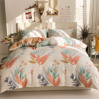 GRACE 洁丽雅 全棉四件套 纯棉被套床单家用被罩床上用品套件 花曳1.5/1.8米床