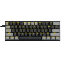 e元素 Z11 61键 有线机械键盘 黑灰色 国产青轴 单光