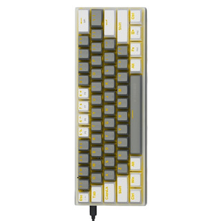 e元素 Z11 61键 有线机械键盘 灰白色 国产红轴 单光