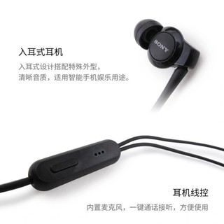 SONY 索尼 MH-EX300AP入耳式重低音耳机有线带麦听歌高音质耳机【9月1日发完】 索尼EX300AP 黑色 赠收纳包