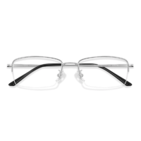 JingPro 镜邦 8476 银色纯钛眼镜框+1.67折射率 防蓝光镜片