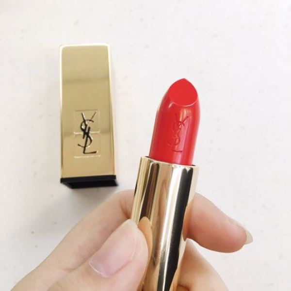 ysl圣罗兰方管口红唇膏01正红色