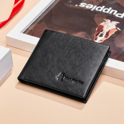 hushpuppies暇步士钱包男士真皮头层牛皮新款时尚经典短款钱包卡包