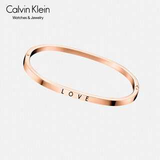 Calvin Klein CK卡文克莱(CalvinKlein) hook ext护刻系列首饰 玫瑰金色细手镯  M号 KJ06PD19010M