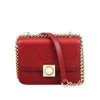 DISSONA 迪桑娜 强力磁场系列 女士牛皮小方包 8162AD5615 红色 小号