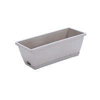 竹雅青 霍伦长条盆 灰白色 43cm