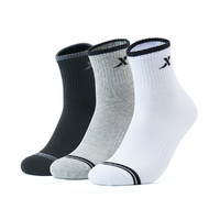 男平板长袜（三双装） 黑白灰