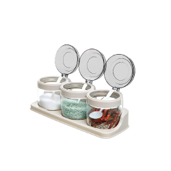 citylong禧天龙玻璃调料盒调料瓶家用调料罐调味罐套装盐罐调味盒3