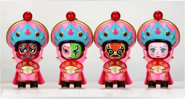 唐赋福绿寿喜黑色手动中国特色小礼品川剧变脸娃娃
