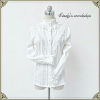 媂仙娜 纯棉提花 lolita洛丽塔 女士衬衫