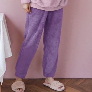 GUKOO 果壳 迪士尼系列 女士珊瑚绒睡衣套装 820426123816Q 酱紫 XL