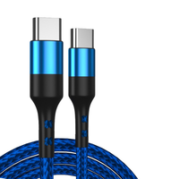 Snax 希诺仕 双Type-C 60W 数据线 尼龙编织 1m 蓝色