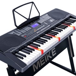 MEIRKERGR 美科 MK-975（智能版） 亮灯跟弹61键钢琴键多功能智能电子琴 连接U盘手机pad带琴架