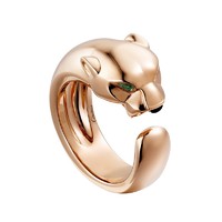 Cartier 卡地亚 戒指 Panthere猎豹系列男女情侣同款18K玫瑰金宝石戒指 B4215900 50号