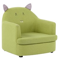 杰尼特 S106 儿童卡通小沙发 绿色小猫 布艺款