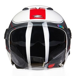 ZEUS 瑞狮 摩托车头盔T43白红 L（适合57-58头围）