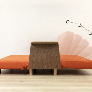 wowdsgn 尖叫设计 鹅卵石折叠沙发床 珊瑚红 1.2m