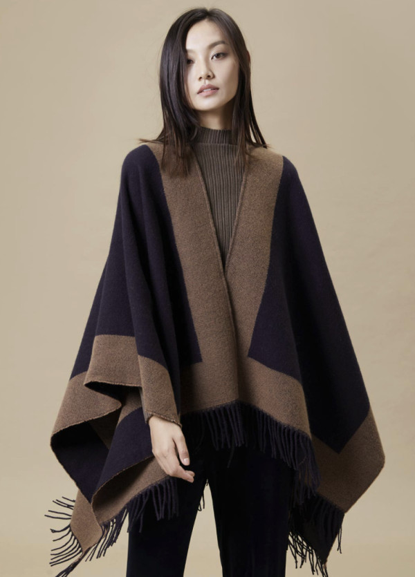 1007双面羊毛披肩斗篷