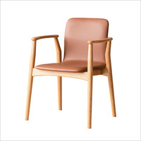 ziihome 致家家居 阡陌系列 依山扶手椅 栗褐+樱桃木色