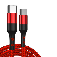 DINEINLY 电引力 双Type-C 60W 数据线 尼龙编织 1m 红色