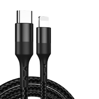 DINEINLY 电引力 Type-C转Lightning 5A 数据线 尼龙编织 1m 炫亮黑