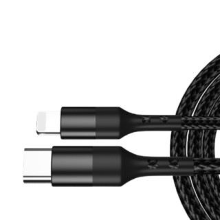 DINEINLY 电引力 Type-C转Lightning 5A 数据线 尼龙编织 1m 炫亮黑