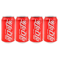 可口可乐 碳酸饮料拉罐330ml*4罐 胖罐