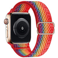 炫匠 Apple Watch7 41mm表盘 尼龙编织表带 彩虹色