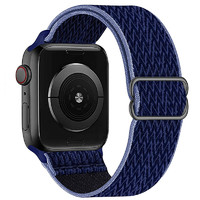 炫匠 Apple Watch7 45mm表盘 尼龙编织表带 午夜蓝黑