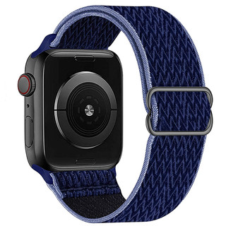 炫匠 Apple Watch7 41mm表盘 尼龙编织表带 午夜蓝黑
