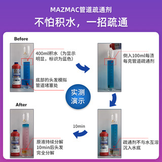 每渍每克管道疏通剂下水道疏通强力溶解厕所堵塞去味油污疏通剂