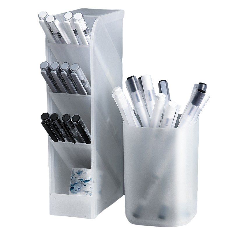 xiyu 西语 无印风笔筒 斜插款 白色 单个装 圆形款 白色 单个装