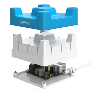 奥睿科（ORICO）多口充电器 四口USB智能快充底座手机平板通用充电器创意支架 5V/4A 3c认证充电器