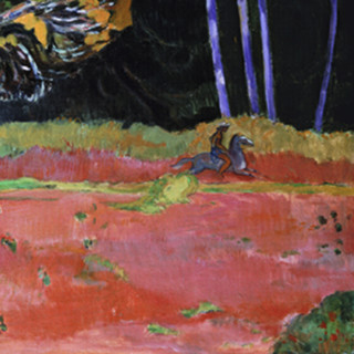 雅昌 保罗·高更 Paul Gauguin《山脚》107x77cm 油画布 爵士黑实木框