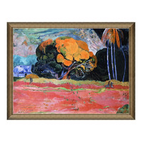 雅昌 保罗·高更 Paul Gauguin《山脚》107x77cm 油画布 典雅栗实木框