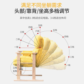 Habitat 爱必居 电脑椅家用懒人沙发靠背折叠椅学生宿舍游戏椅办公桌老板椅子柠檬黄