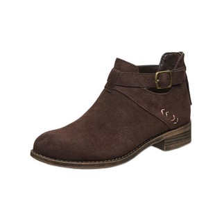 SKECHERS 斯凯奇 MODERN COMEMORY WINTER系列 女士短筒靴 44651 巧克力色 35.5