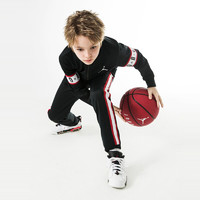NIKE 耐克 Nike Air Jordan 耐克童装男童外套长裤2件套2021春秋儿童针织夹克运动裤套装 正黑色 150(M)
