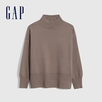 Gap 盖璞 女装宽松半高领慵懒混纺针织衫 2021冬季新款气质弹力厚毛衣