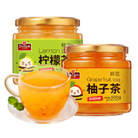 Zhongde 众德食品 蜂蜜柚子茶百香果茶柠檬茶500g罐装冲水泡水喝的饮品冲饮果茶酱