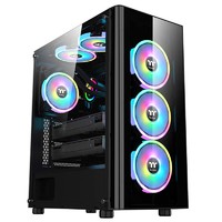 Thermaltake 曜越 Tt台式机电脑组装主机箱启航者V3空机壳电源下置中塔侧透钢化玻璃