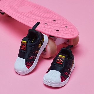 adidas ORIGINALS SUPERSTAR 360 l 婴童学步鞋 EG9215 黑/白/橙红/黄 24码