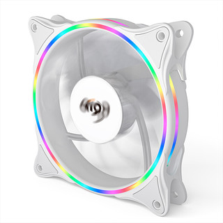 aigo 爱国者 冰魄系列 彩虹V1 RGB 120mm 机箱散热风扇 白色 单个装