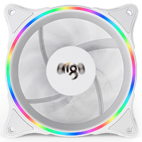 aigo 爱国者 冰魄系列 彩虹V1 RGB 120mm 机箱散热风扇 白色 单个装