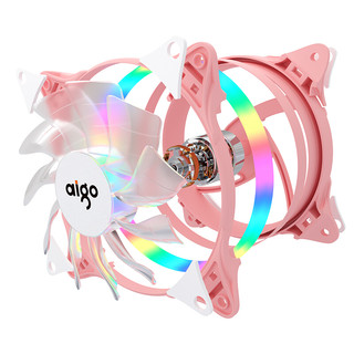 aigo 爱国者 冰魄系列 彩虹V1 RGB 120mm 机箱散热风扇 粉色 七个装