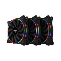 aigo 爱国者 冰魄系列 彩虹V1 RGB 120mm 机箱散热风扇 黑色 三个装